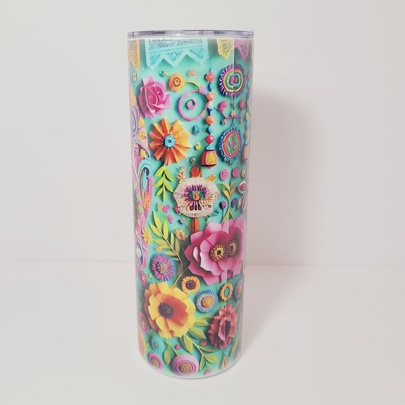 Colorful Sugar Skull & Floral Tumblers – Day of the Dead Vibes! - Picture 3 of 6